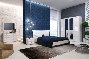 Модульная спальня Парма Нео (Кураж-мебель) Ясень анкор светлый